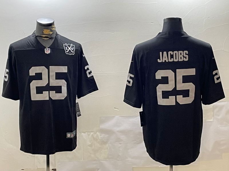 Men Oakland Raiders #25 Jacobs Black Second generation 2024 Nike Limited NFL Jersey style 3->oakland raiders->NFL Jersey